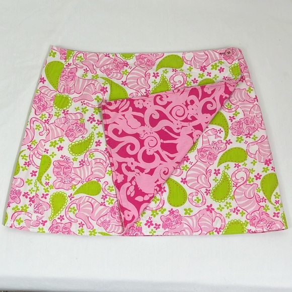 Vintage Lilly Pulitzer Reversible Wrap Mini Skirt - Retired Prints - Picture 2 of 11